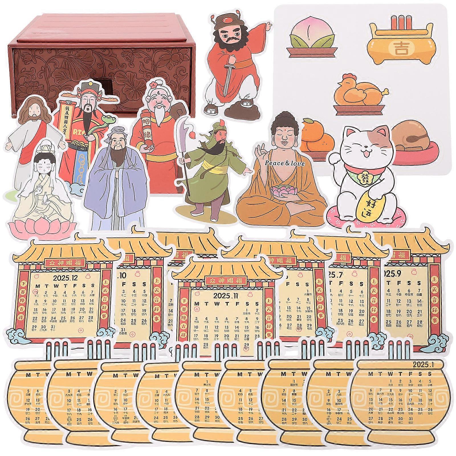 Multi-Functional Storage Box Desk Calendar Rectangular Use 1Pack