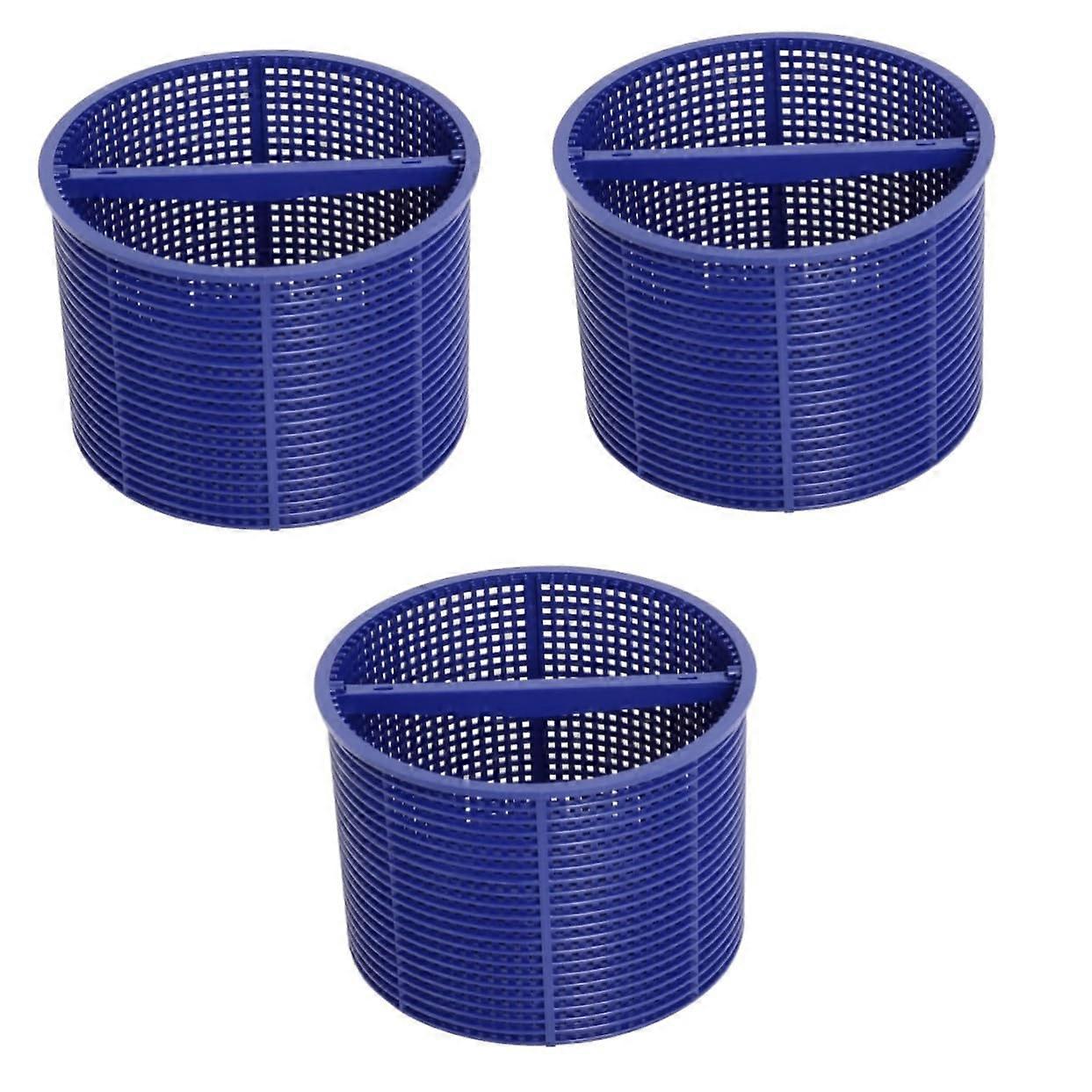 3pcs Pool Skimmer Basket Replacement with Durable Handle for Easy Debris Removal Fits Various Pool Systems
