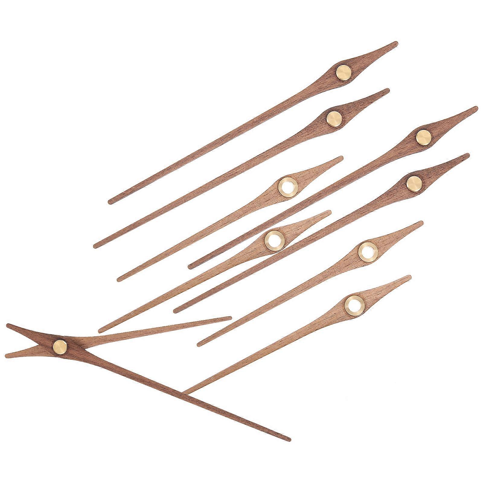 Wooden Clock Hands for Clock Use 5Sets Brown DIY Replacement Accessories