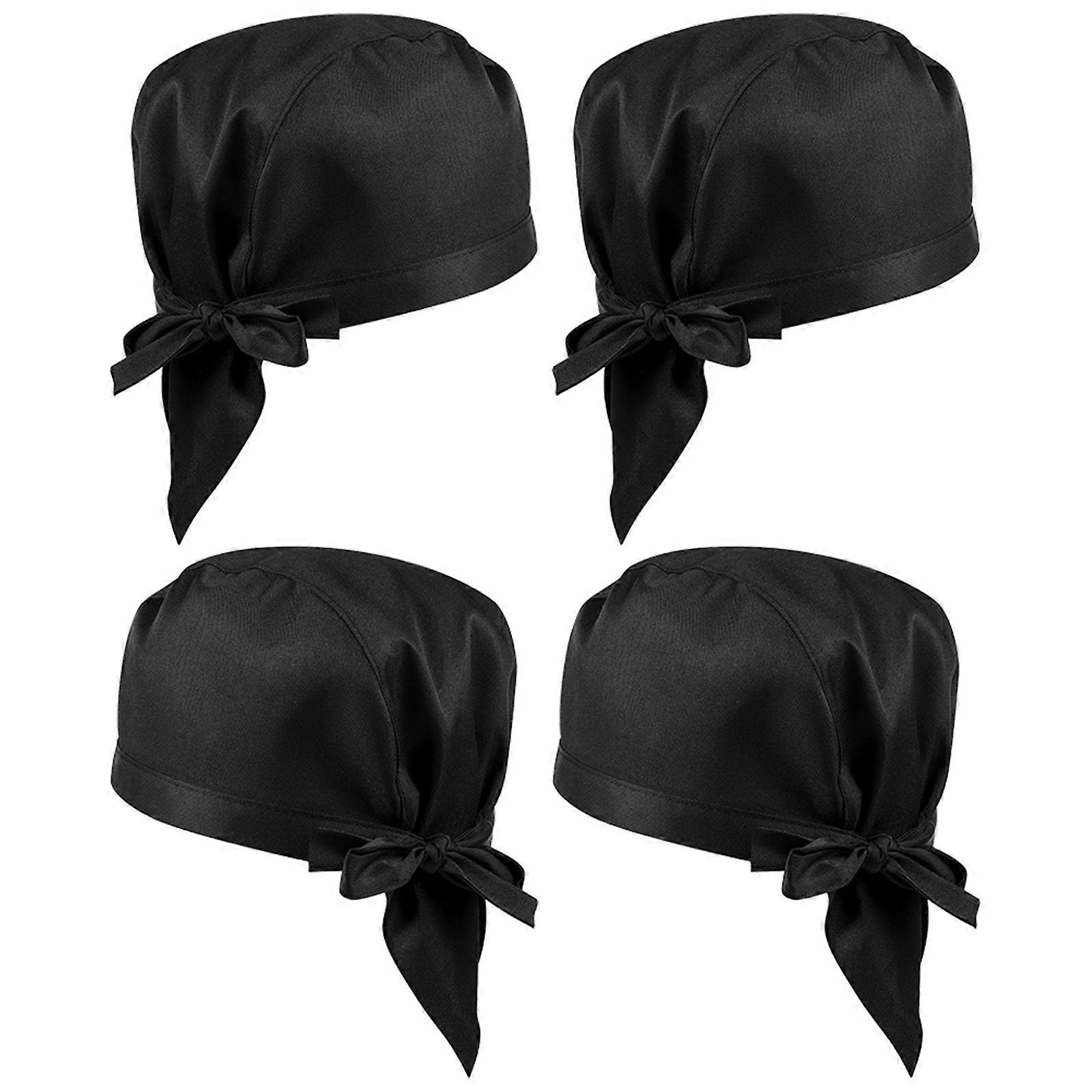 Practical Catering Hats Round Brim Chef Hats Kitchen Use Restaurant Use 4Pcs