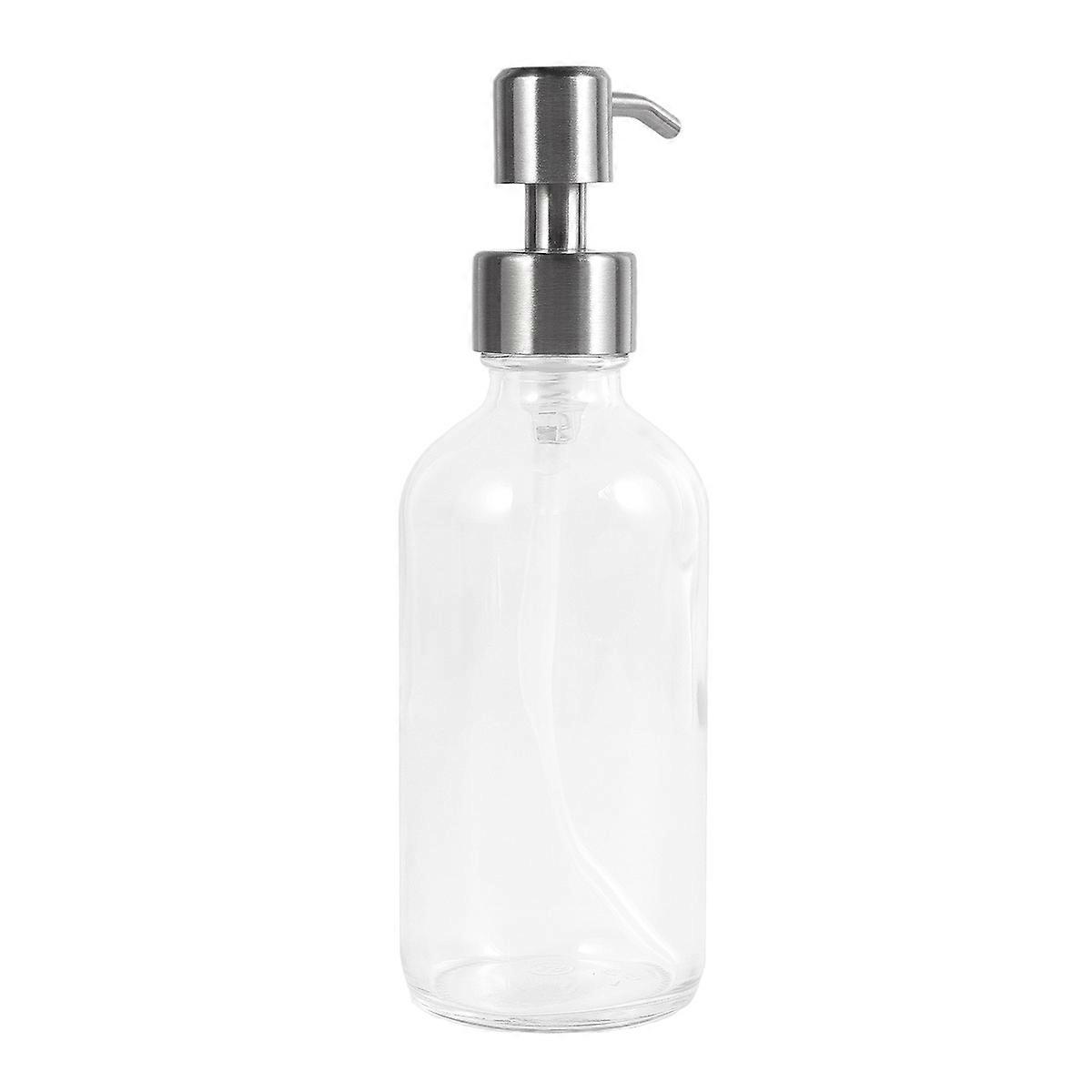 Transparent Glass Pump Bottle for Storage Lotion 230Ml Refillable Container
