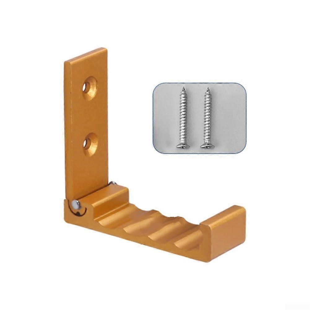 Folding Wall Clothes Hook Aluminum Alloy SpaceSaving Wave Pattern Gold for Bedroom and Office