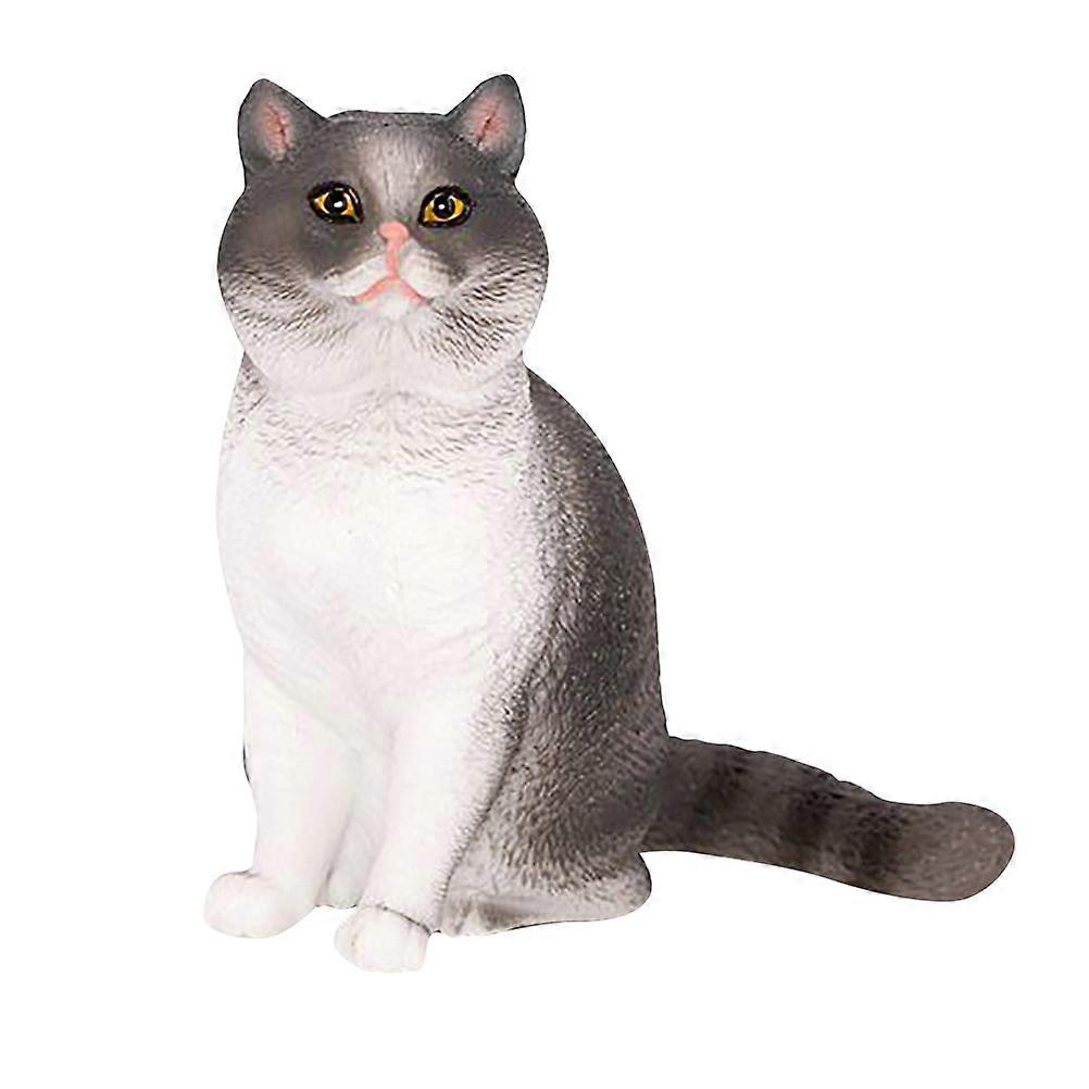 Creative Cat Craft Statue for Decor Plastic Simulation Cat Figurine