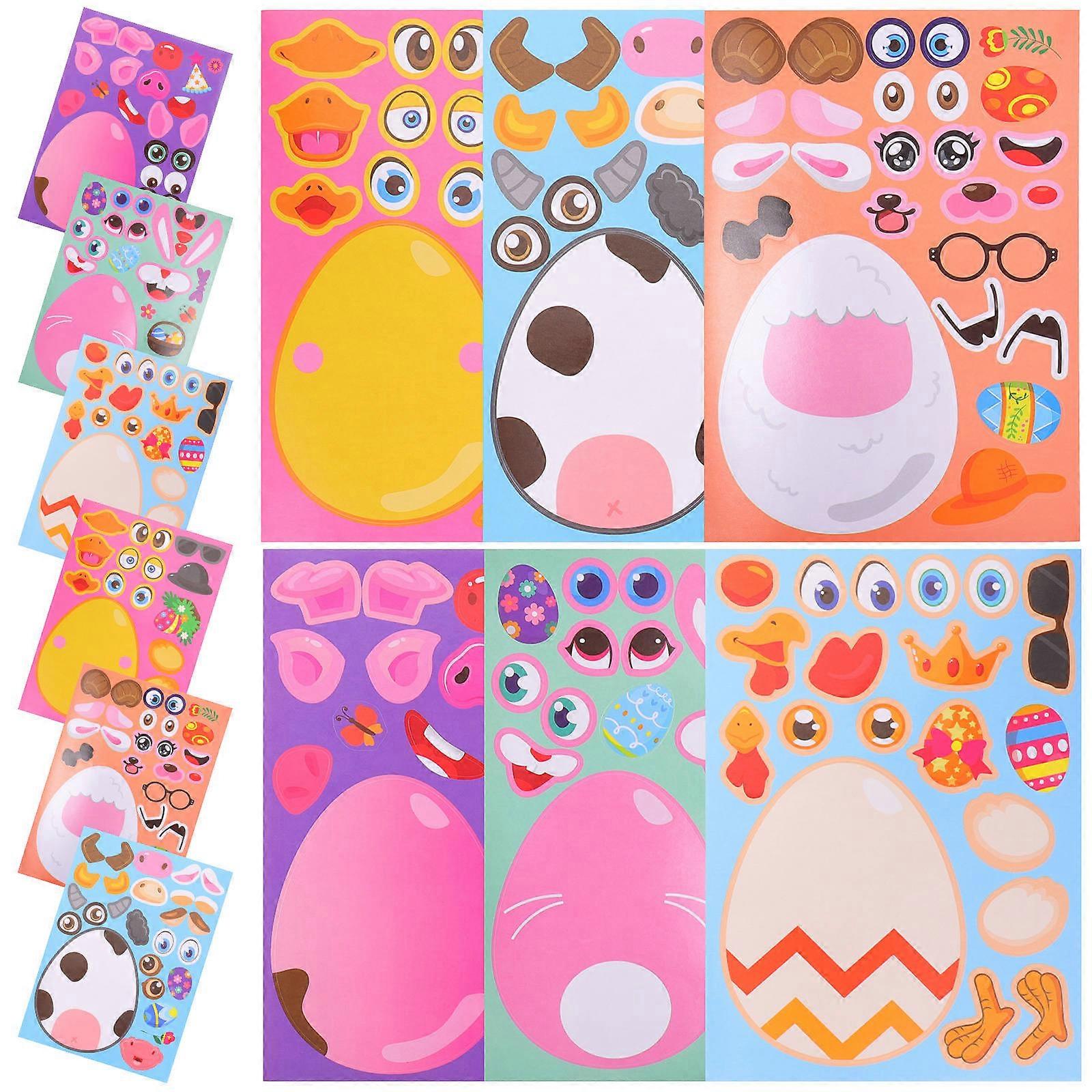 Easter Decals DIY Paper Stickers with Easter Pattern 24 Sheets for Decoration