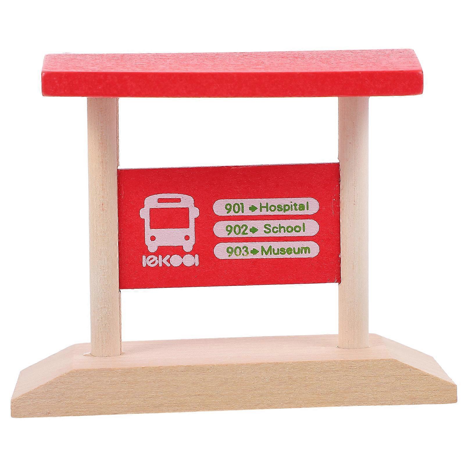 Wooden Train Station Platform Accessory for Children Play