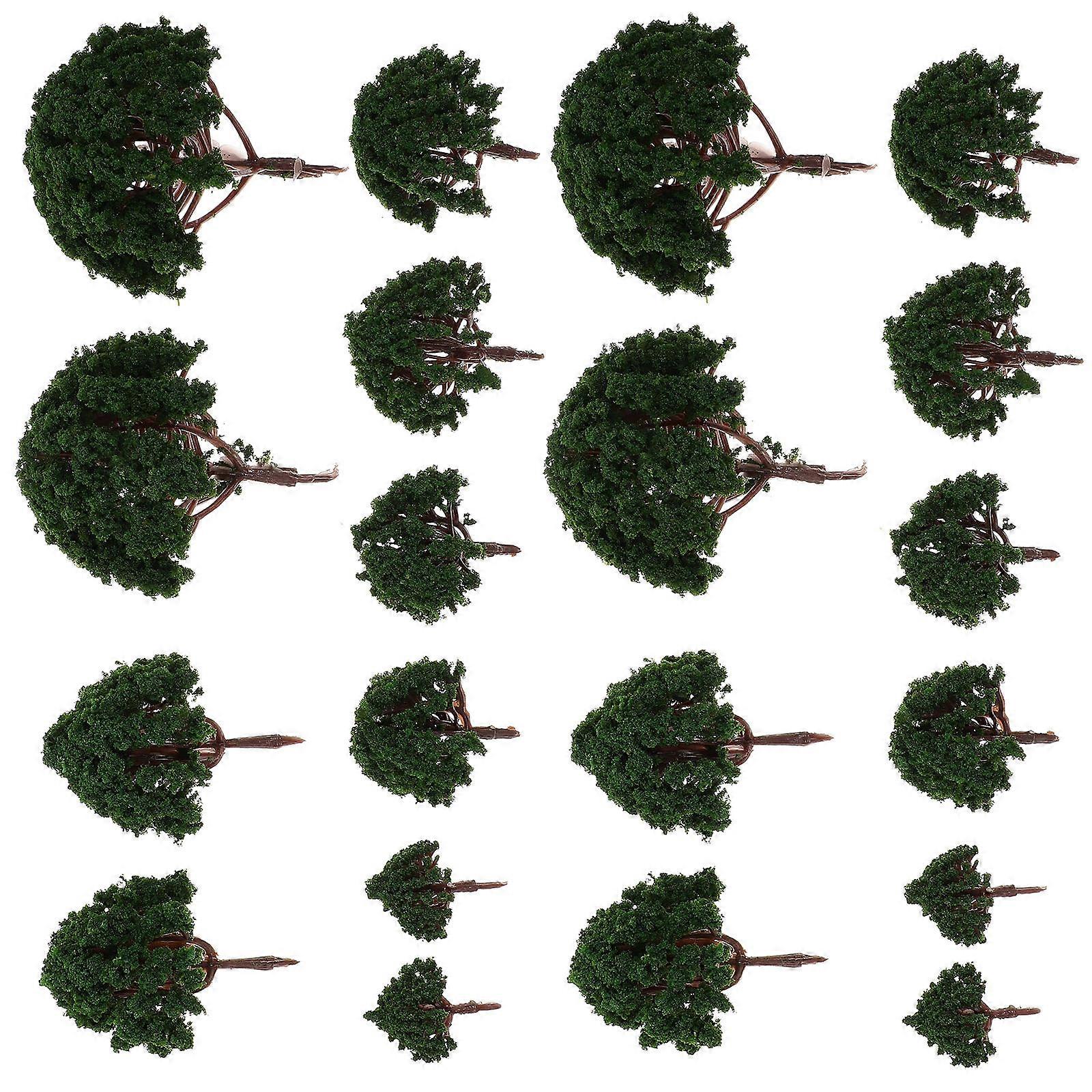 Green Model Scenery Landscape Trees for Decorating Gardening Use 20Pcs