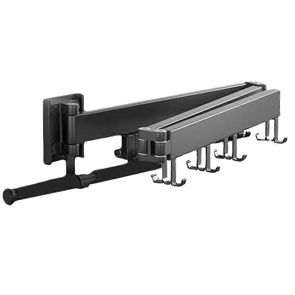 Clothes Drying Rack Folding Design Tri-Fold Laundry Holder Indoor Use Black 1Pack