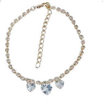 Sieraden met strasssteentjes voor katten en honden, verstelbare halsband voor huisdieren, prins- en prinsessieraden met hartvormige hanger.