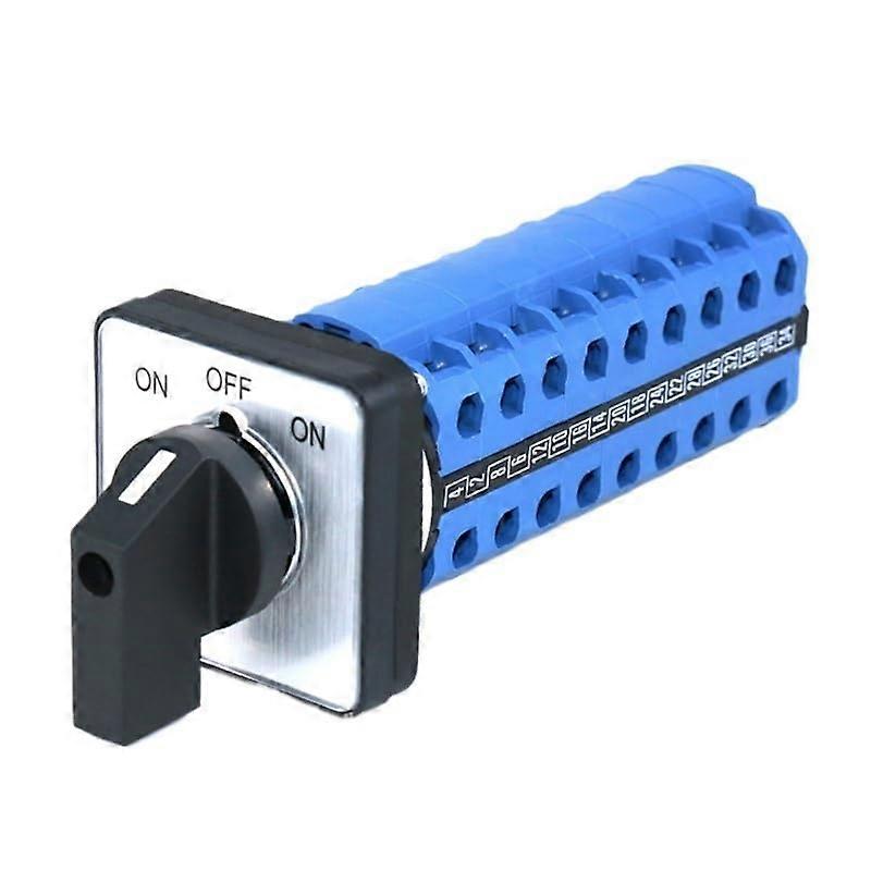 48x48mm Rotary Cam Selector Switch ONOFFON 9 Phase Latching MultiPosition Panel Mount