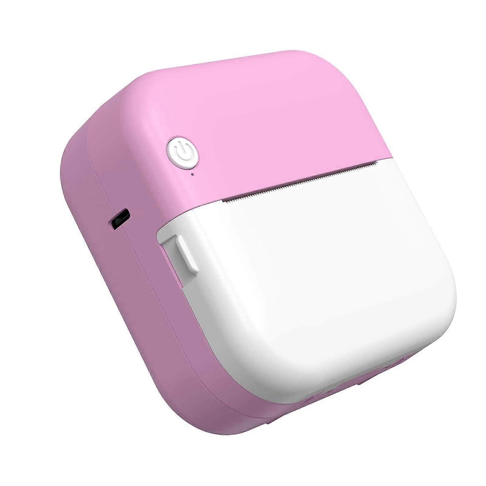 Portable Thermal Printer Mini Bluetooth Wireless Inkless Photo Printer for iOS Android with Paper Pink