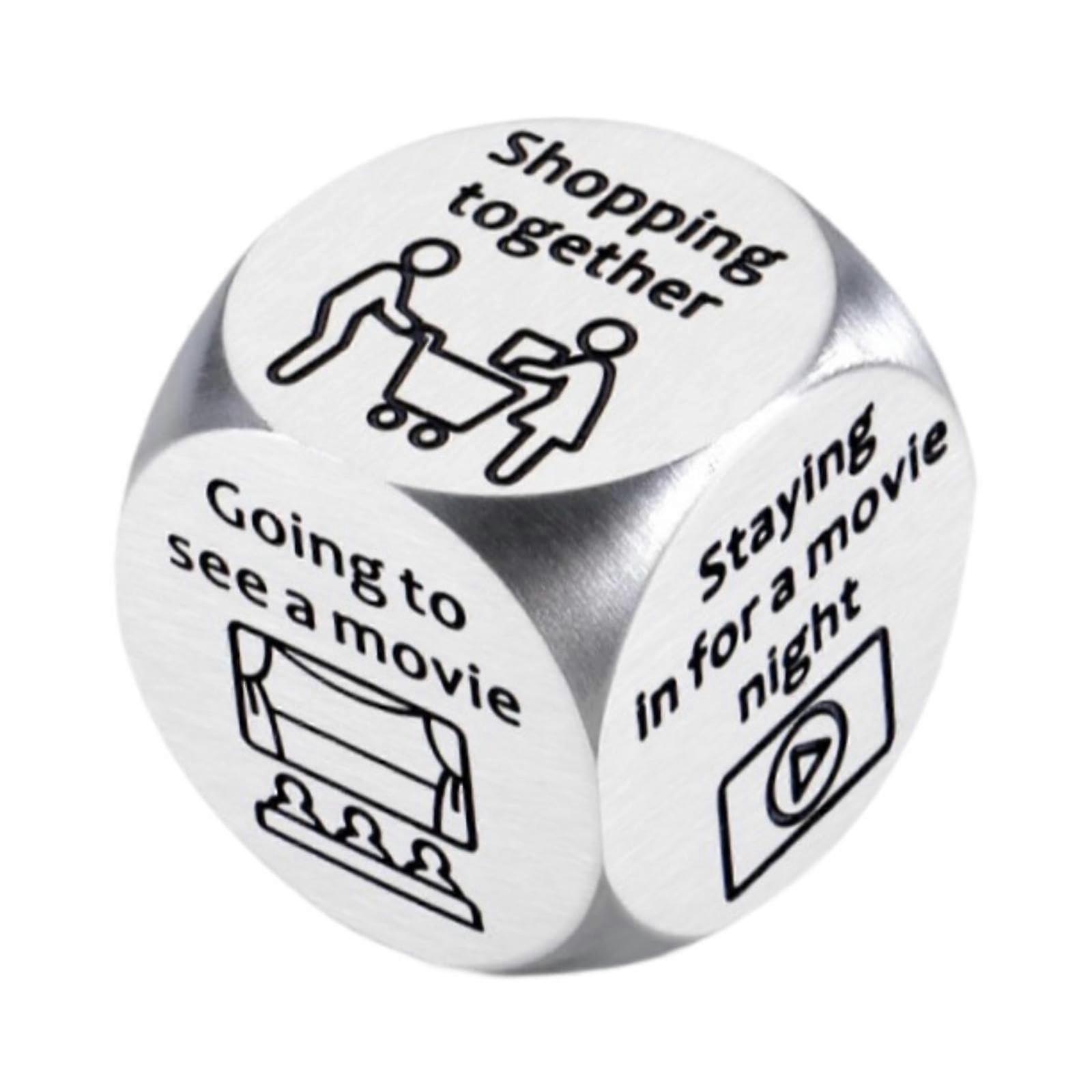Stainless Steel Decision Dice for Couples Fun Activity Selector Valentine Gift Idea Style A
