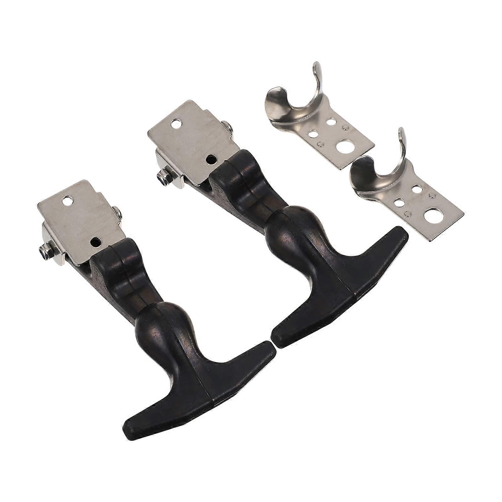 2Pcs Stainless Steel Rubber T Handle Draw Latches for Toolbox and Engine Covers Secure Locking