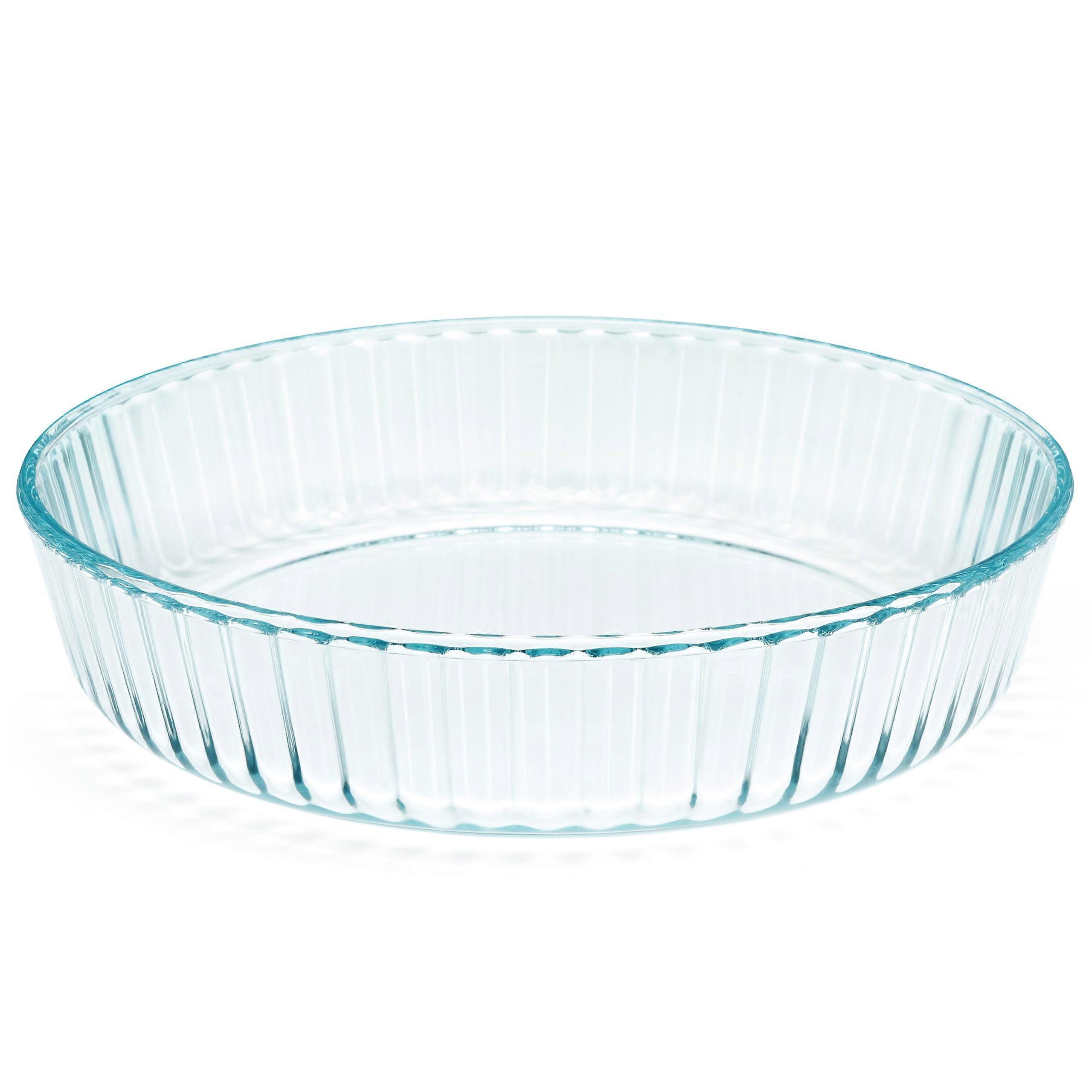 10 Inch Deep Glass Pie Dish for Baking, Clear DeepDish Baking Pan, DishwasherSafe
