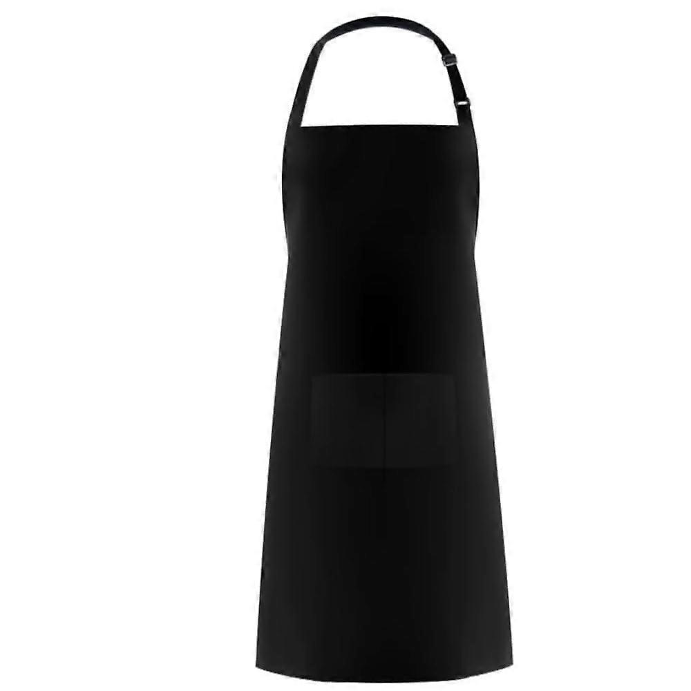 Waterproof Kitchen Apron with Adjustable Neck Strap and Two Pockets for Cooking, Restaurant, Black