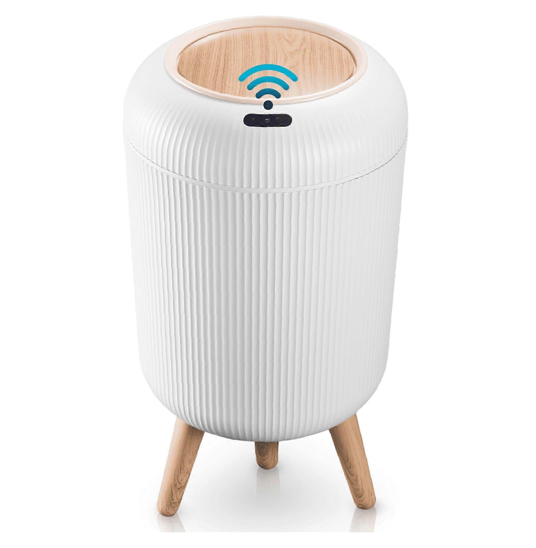 Touchless Trash Can 2.6 Gallon Waterproof Smart Motion Sensor for Kitchen and Bathroom White