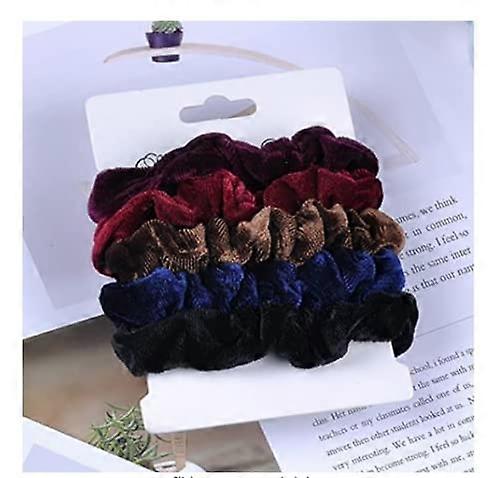 Velvet Scrunchies Set for Women with Gentle AntiCrease Hold, Elastic Hair Ties Style 12