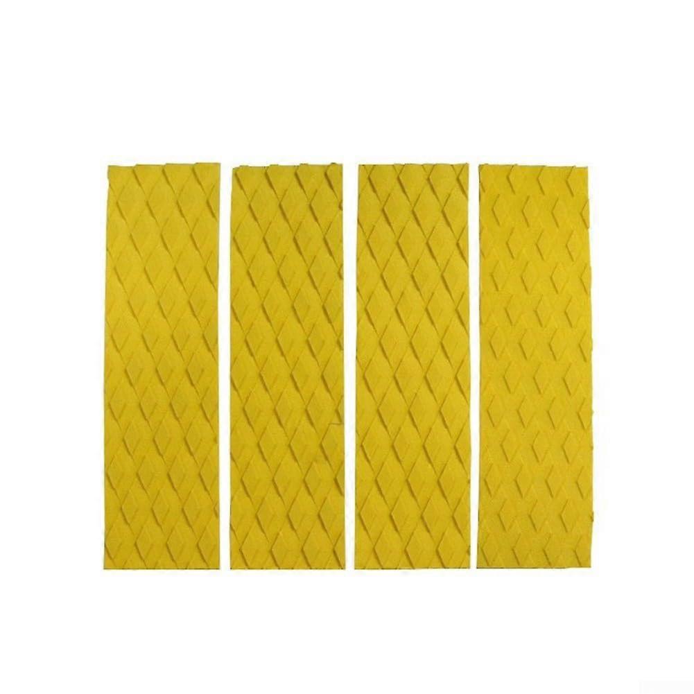 Surfboard Traction Pad 4Piece EVA Set with  Grip, Waterproof, Easy Install, Yellow