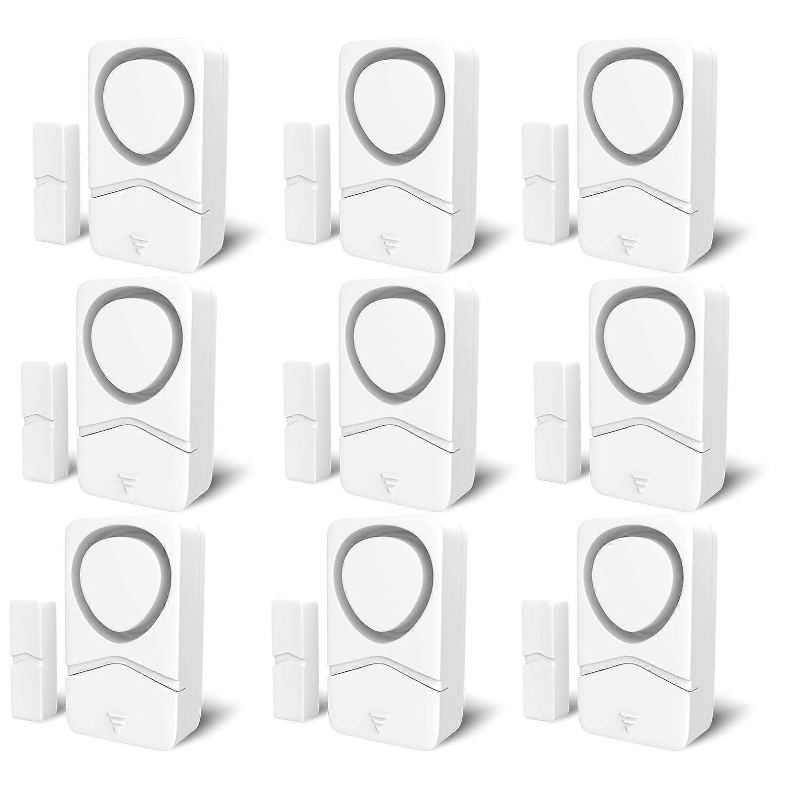Wireless Door Window Alarm Sensor with 110dB Loud Siren, Easy Install Home Security, 9 Pcs