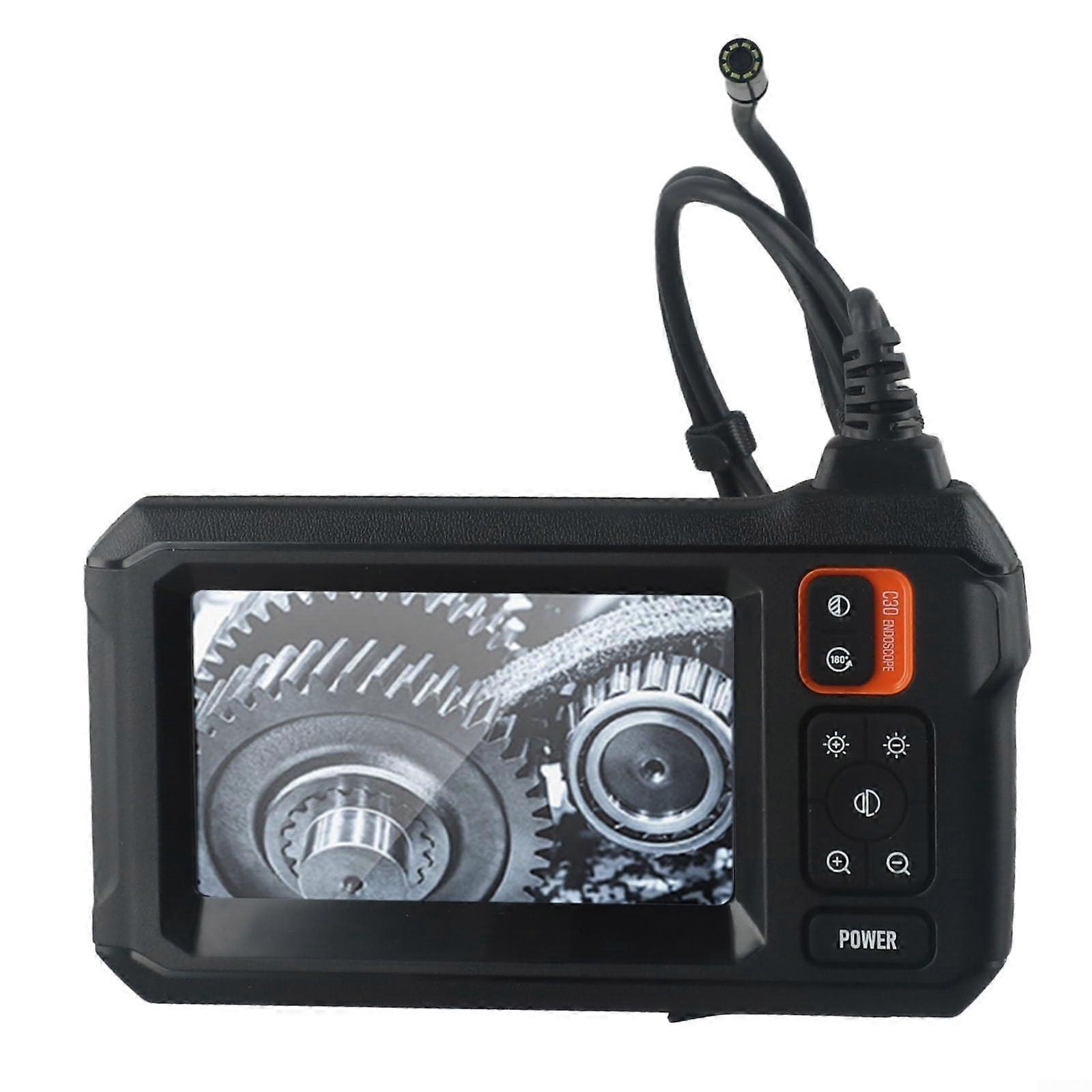 Industrial Borescope with HD IPS Screen, Adjustable LED, IP67 Waterproof for Tight Spaces