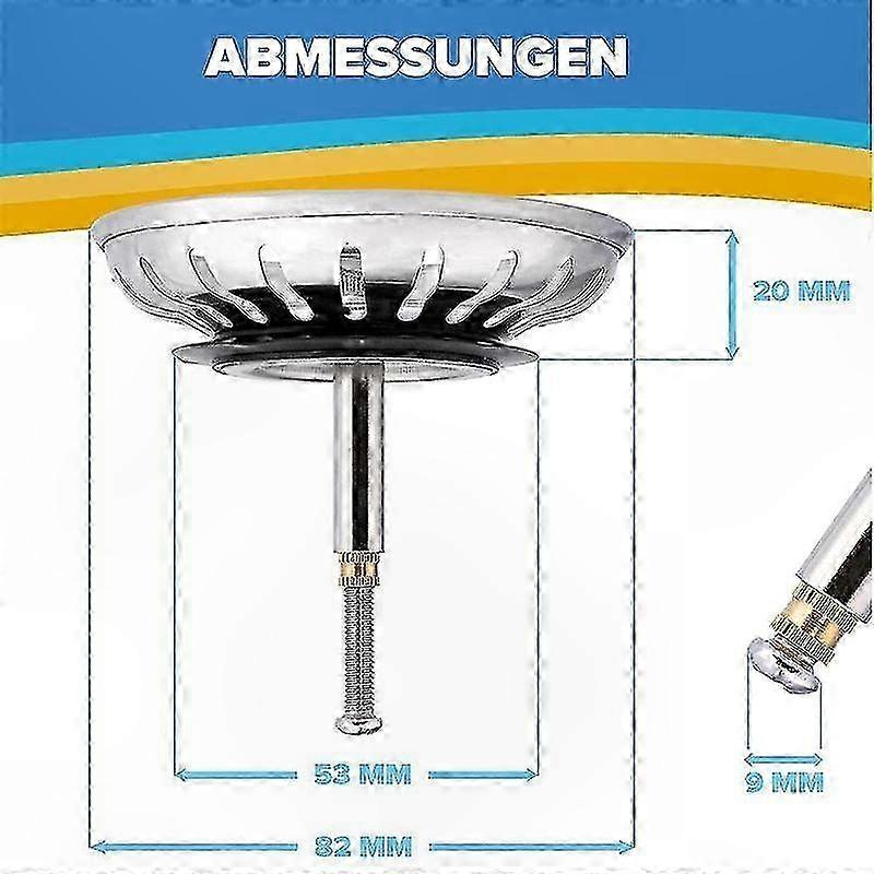Kitchen Sink Strainer Waste Plug Replacement Basin Drain Filter