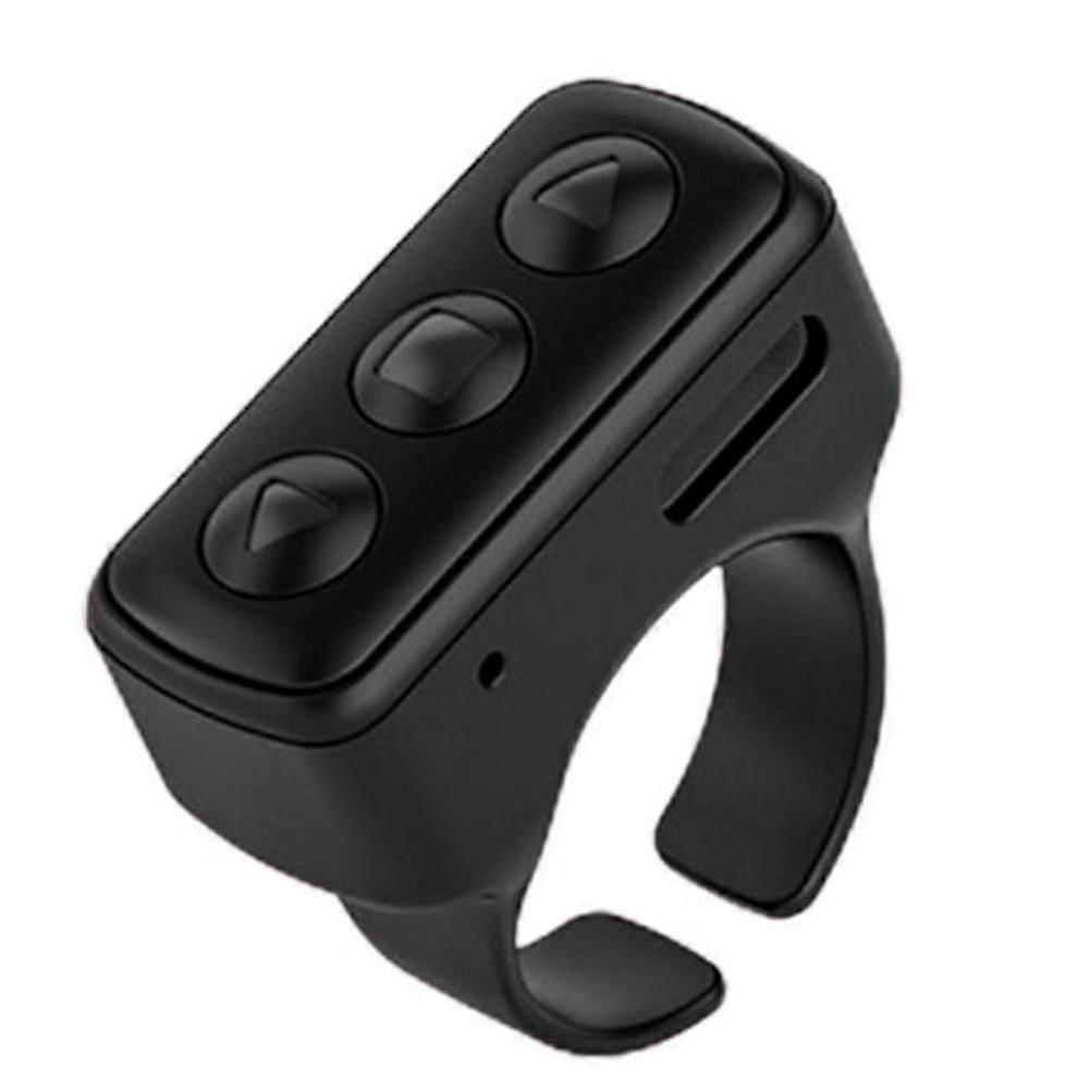 Remote Control Scrolling Finger Wireless Bluetooth Remote Control Scrolling Ring Video Record Controller Black