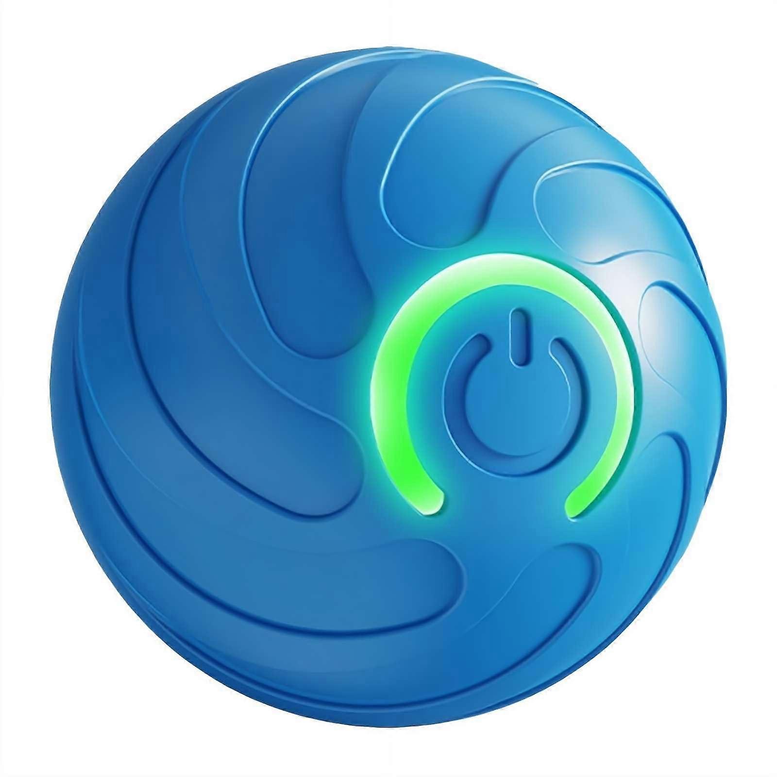 Interactive Dog Toy with Automatic Bouncing and LED Lights, Smart Rolling Ball for Large Pets Blue