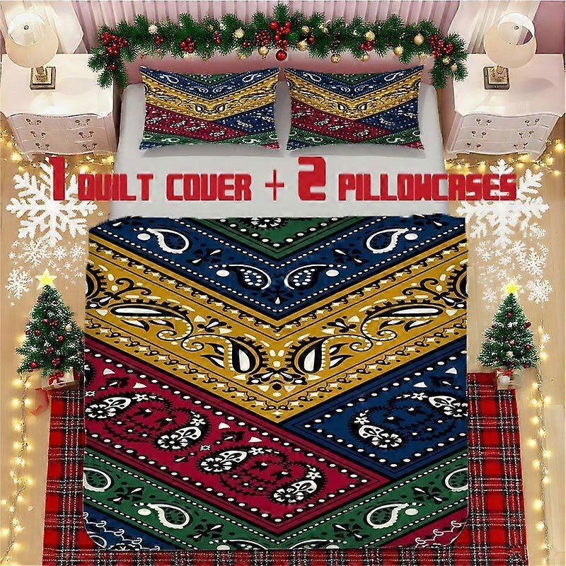 Traditional Headscarf Pattern Soft Printed Bedding Set Polyester Fabric Decorative & Warm