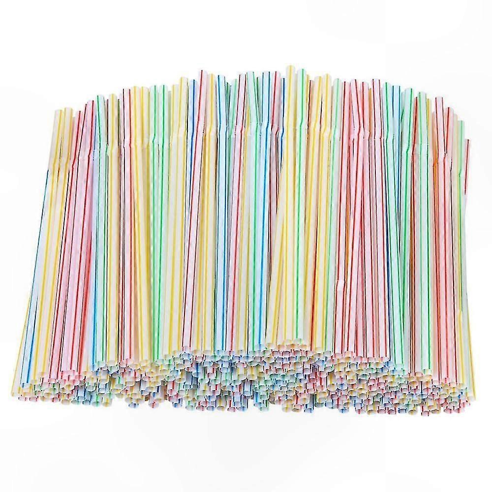 8-Inch Disposable Plastic Straws, 200 Count for Beverages
