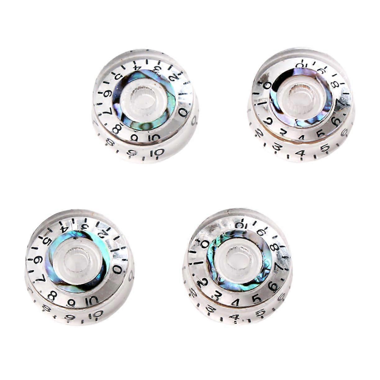 4pcs Transparent Electric Guitar Control Knobs Set for Volume and Tone Easy Installation