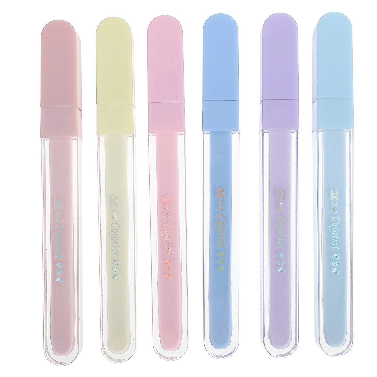 Assorted Color Fluorescent Marker for Marking 6Pcs Glitter Highlighter Pens