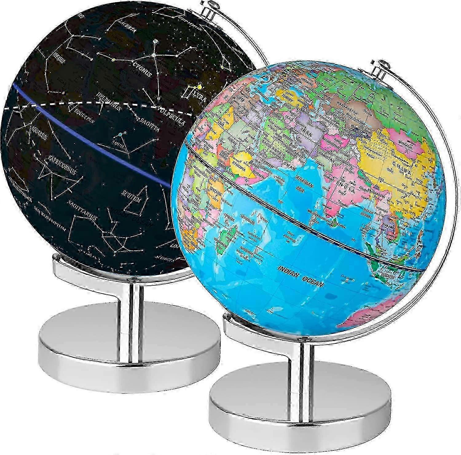 3-in-1 Interactive Educational World Globe with Display Stand
