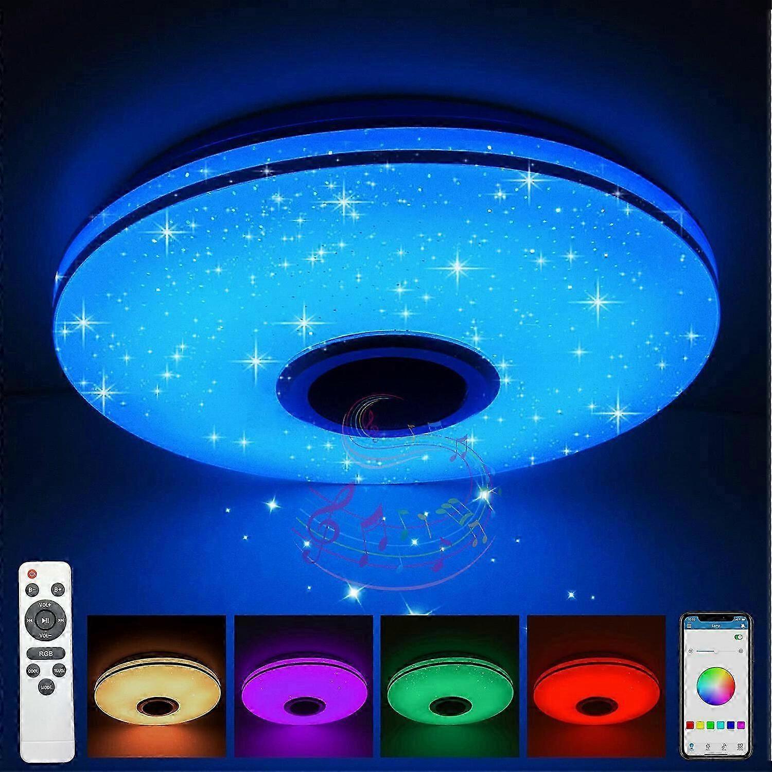 RGB LED Ceiling Light Bluetooth Speaker Kitchen Bedroom 32cm