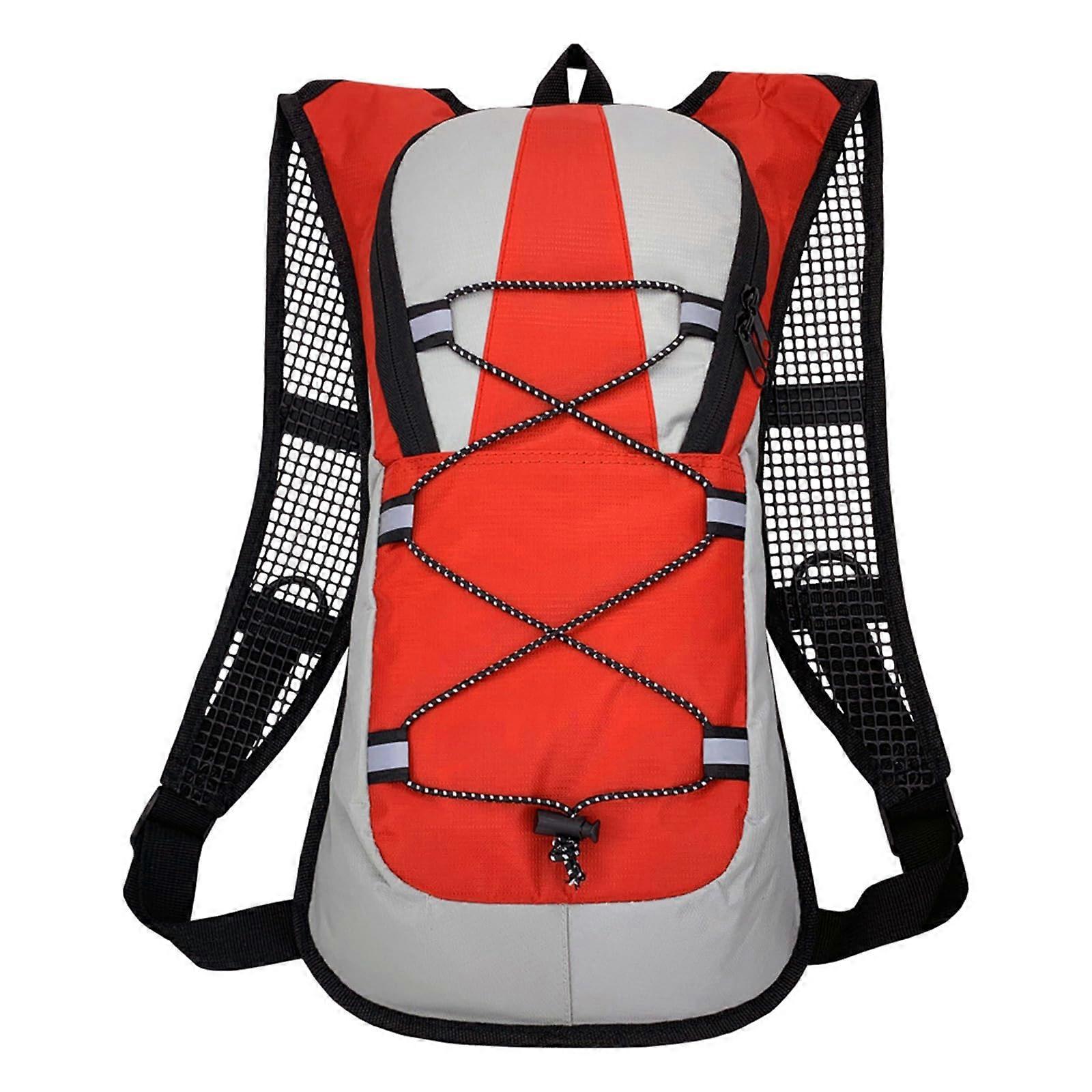 Hydration Backpack with Water Bladder Lightweight Foldable WaterResistant Running Cycling Red