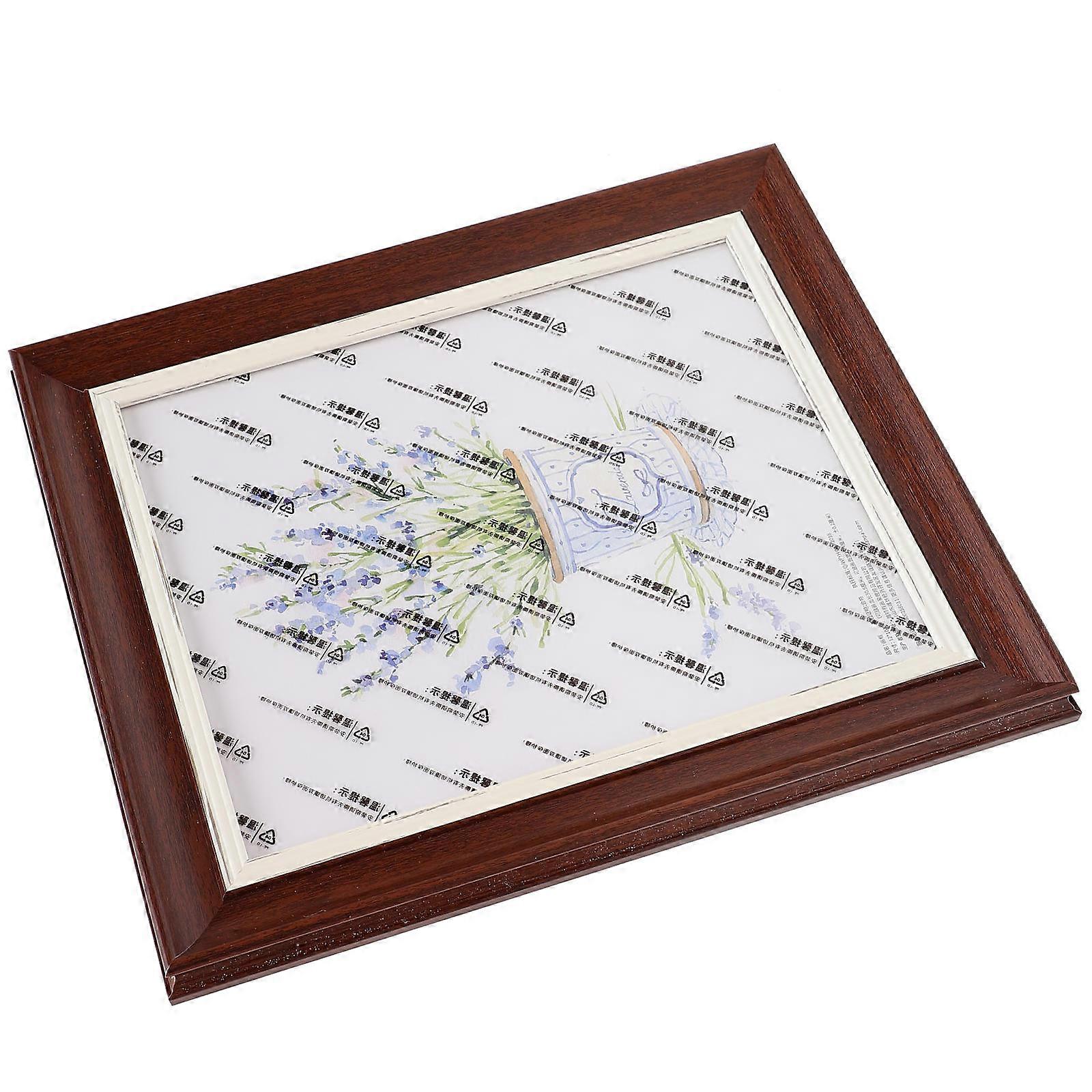 Desktop Photo Frame Solid Resin for Display 2Pcs Light Brown Decorative