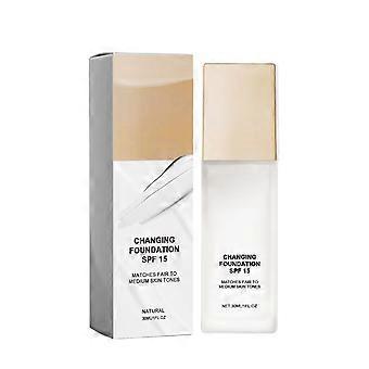 Color Changing Foundation for Mature Skin, Concealer Cover Cream, Hydrating and Lightweight Liquid Foundation, Long-Lasting Natural Base Makeup for Da