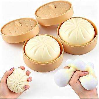 2 Packs White Giant Dumpling Toy Squishy, New Dumpling Toys with Steamer Box, Slow Rising Squishy Gifts