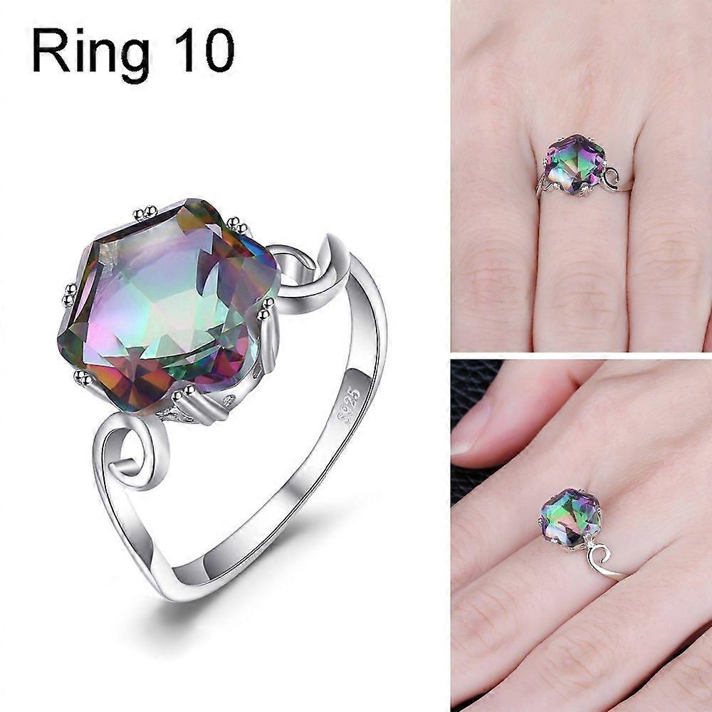 Seven Colored Gemstone Zircon Ring
