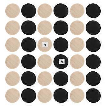 30pcs Holz Backgammon Figur Dame Schachfiguren Brettspielzubehör
