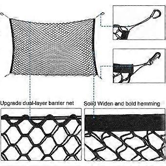 Upgrade Dual Layer Dog Barrier for Car - Safety Net for Small Pets, Easy Install, Lightweight, Multi-Use Organizer