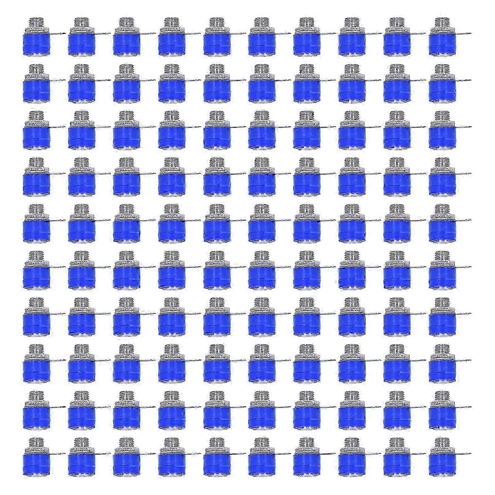 100Pcs 4mm Banana Plug Socket Binding Post Cross Connector Plug Socket Binding Post TerminalsBlue