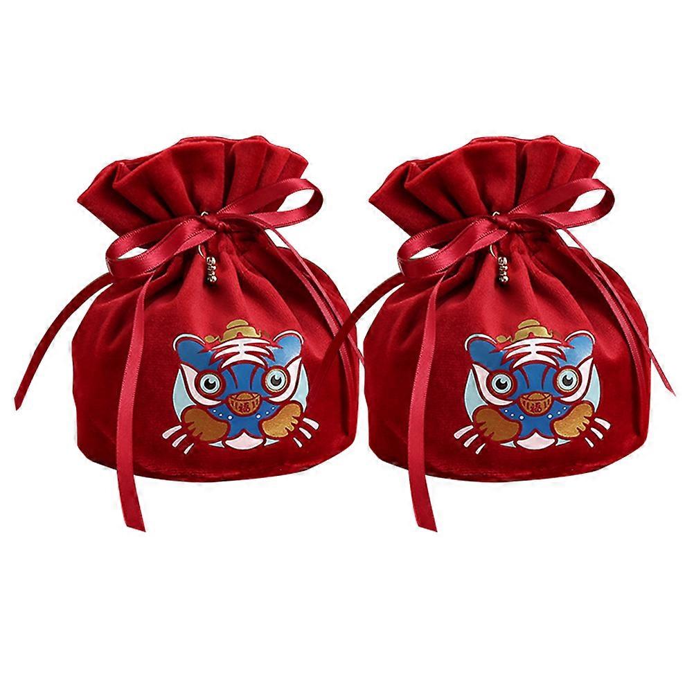 Adorable Candy Pouch Cloth Multi-Function Wedding Bags 4Pcs Red