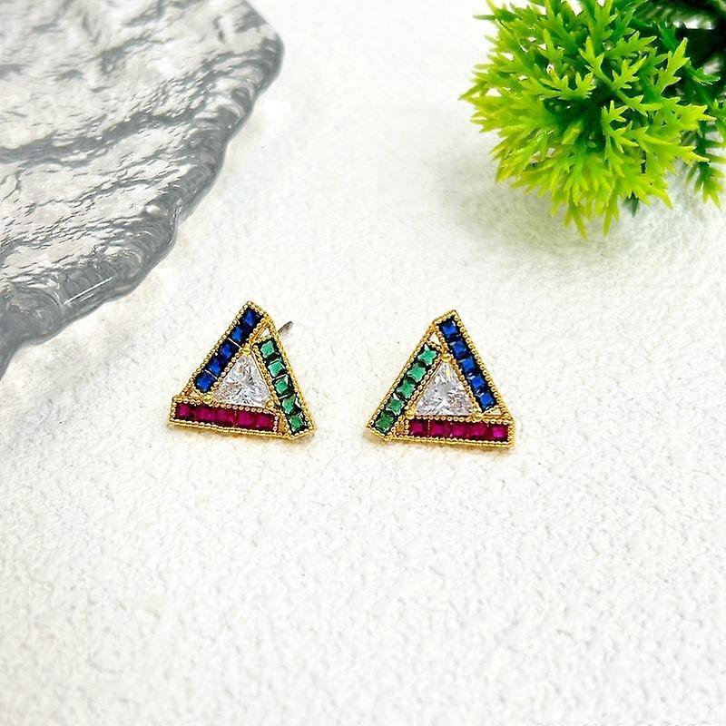 Personalized Triangular Full Drill Stud Earrings Design