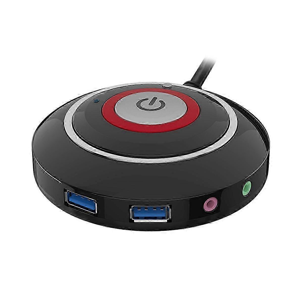 Desktop Computer Switch Button with Dual USB Ports and Audio PC External Start Button 165cm Cable