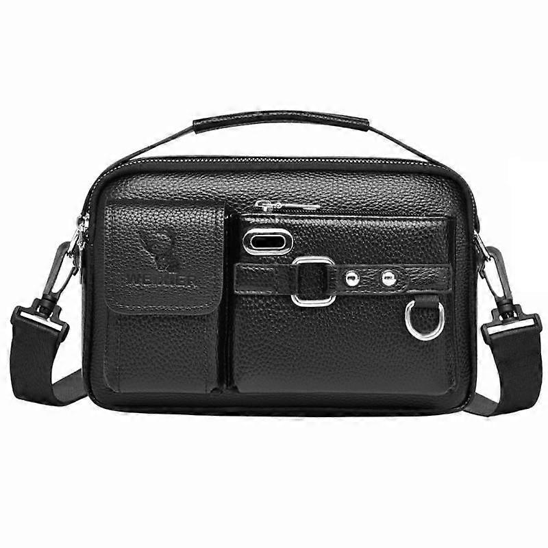 Multi-Functional Men Crossbody Bag, Spec: Lychee Grain Black