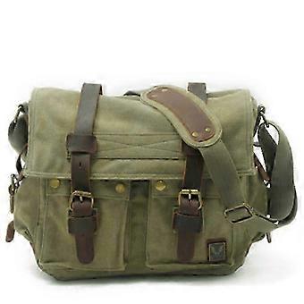 Camera Messenger Bag Waterproof Oilskin Leather with Adjustable Strap and Laptop Compartment