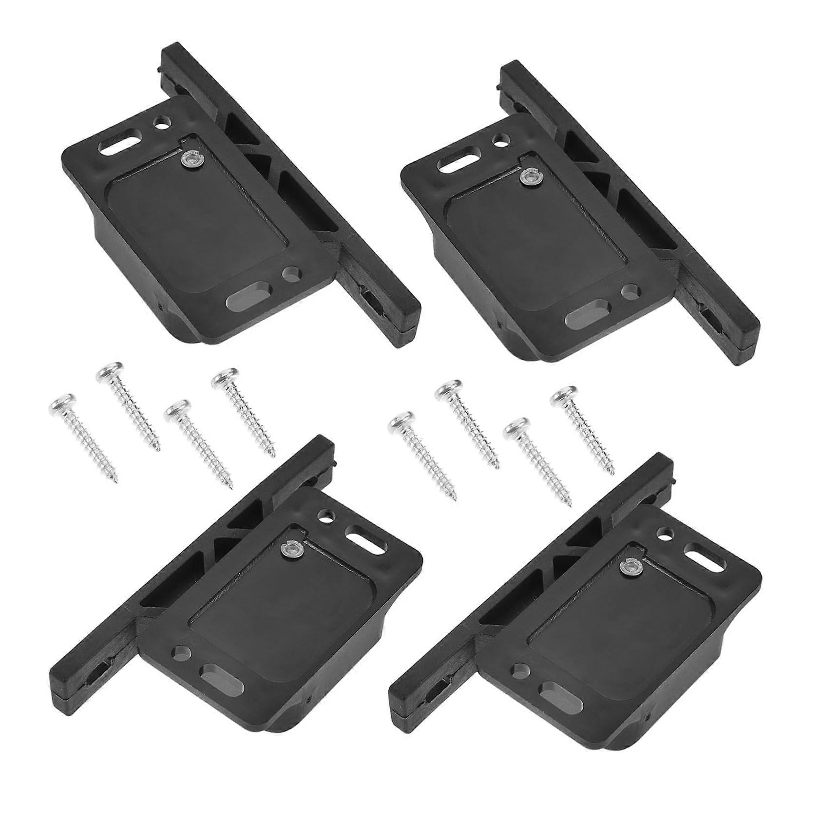 4 Pack RV Drawer Latch Push Button Cabinet Lock Flush Mount Side Pull Design for Camper Trailer