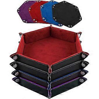 4 Pieces Dice Boards Leather And Velvet Dice Plates Gry w kości