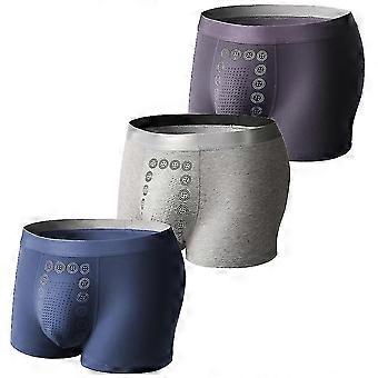 3pcs/set Magneticeft Energy Field Therapy Men's Boxer Shorts Antibacterial Comfortable Underwear -c
