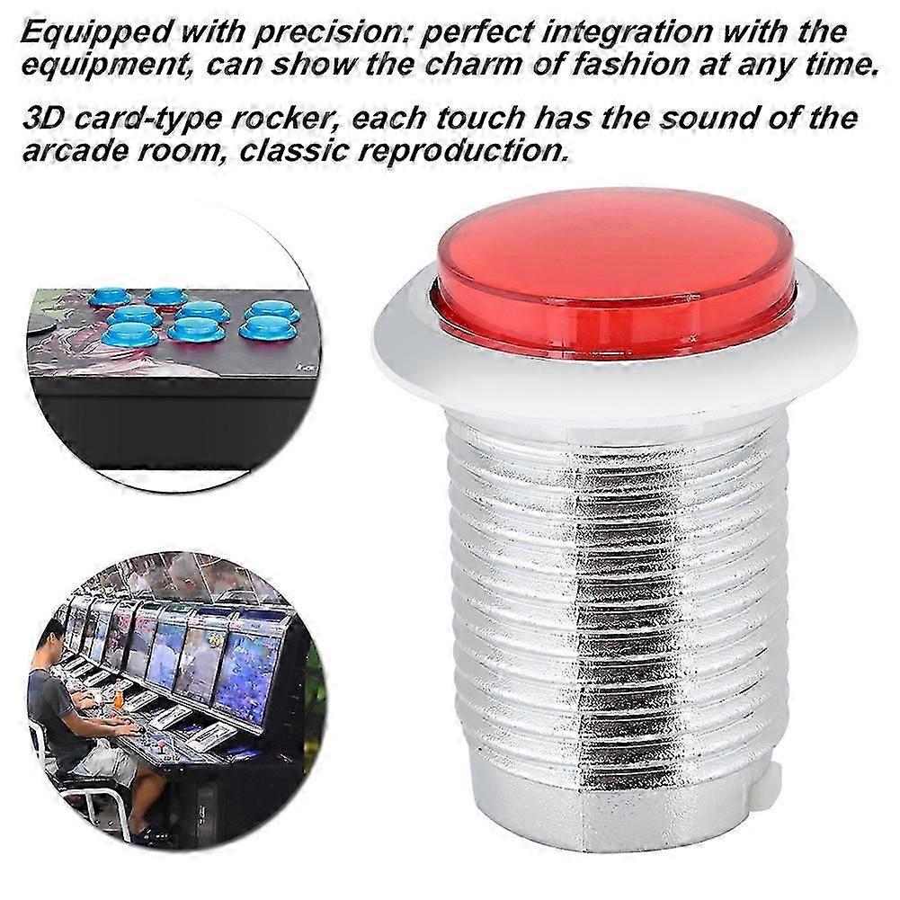 32mm Red Light Electroplating Game Machine Button Replacement