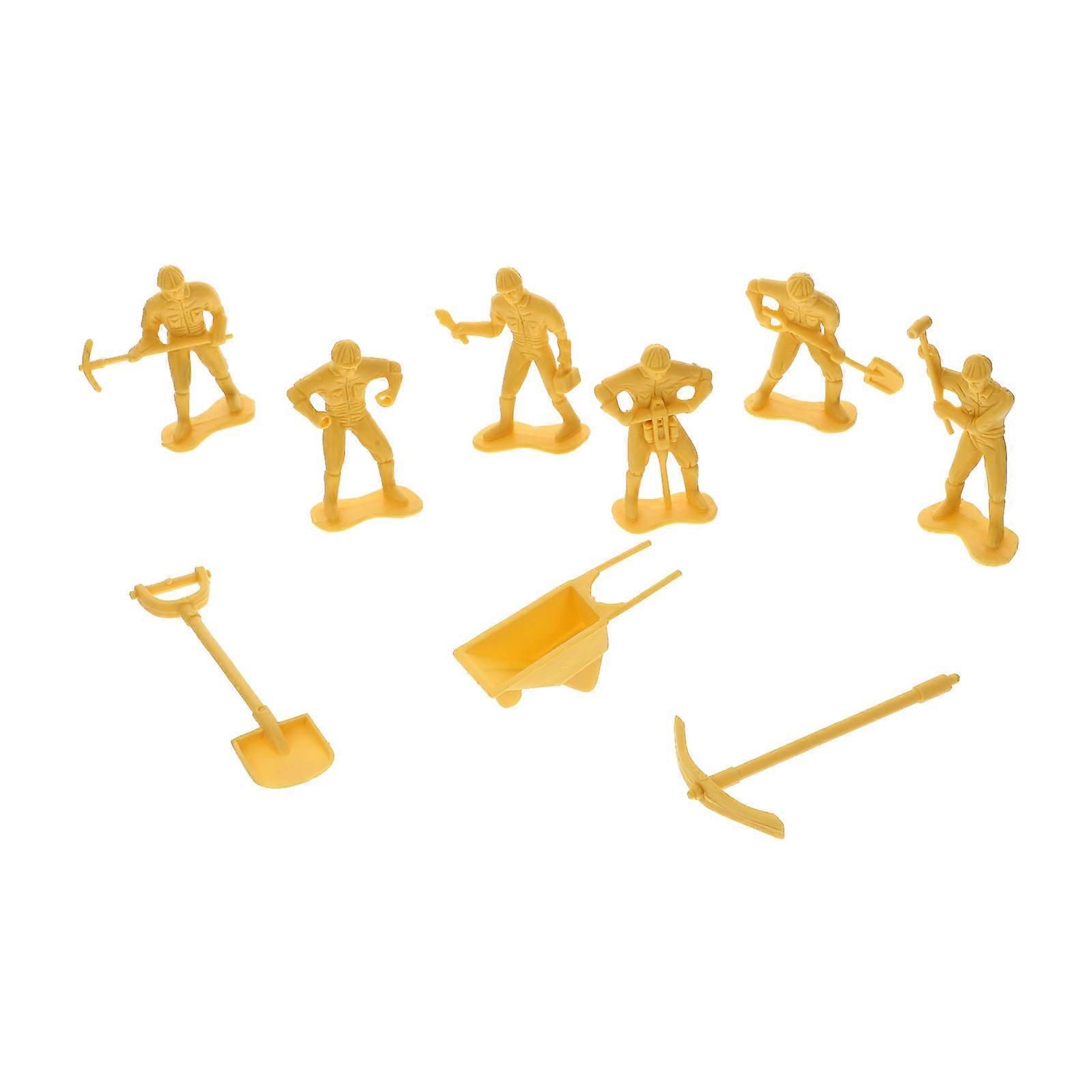 Engineering Model Toy for Decor Featuring 4Sets of Plastic Worker Figures
